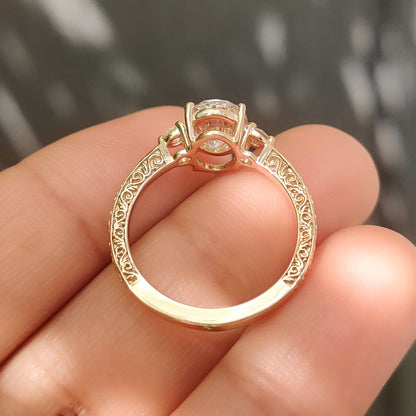 Cushion Hidden Halo Lab Grown Diamond Engagement Ring