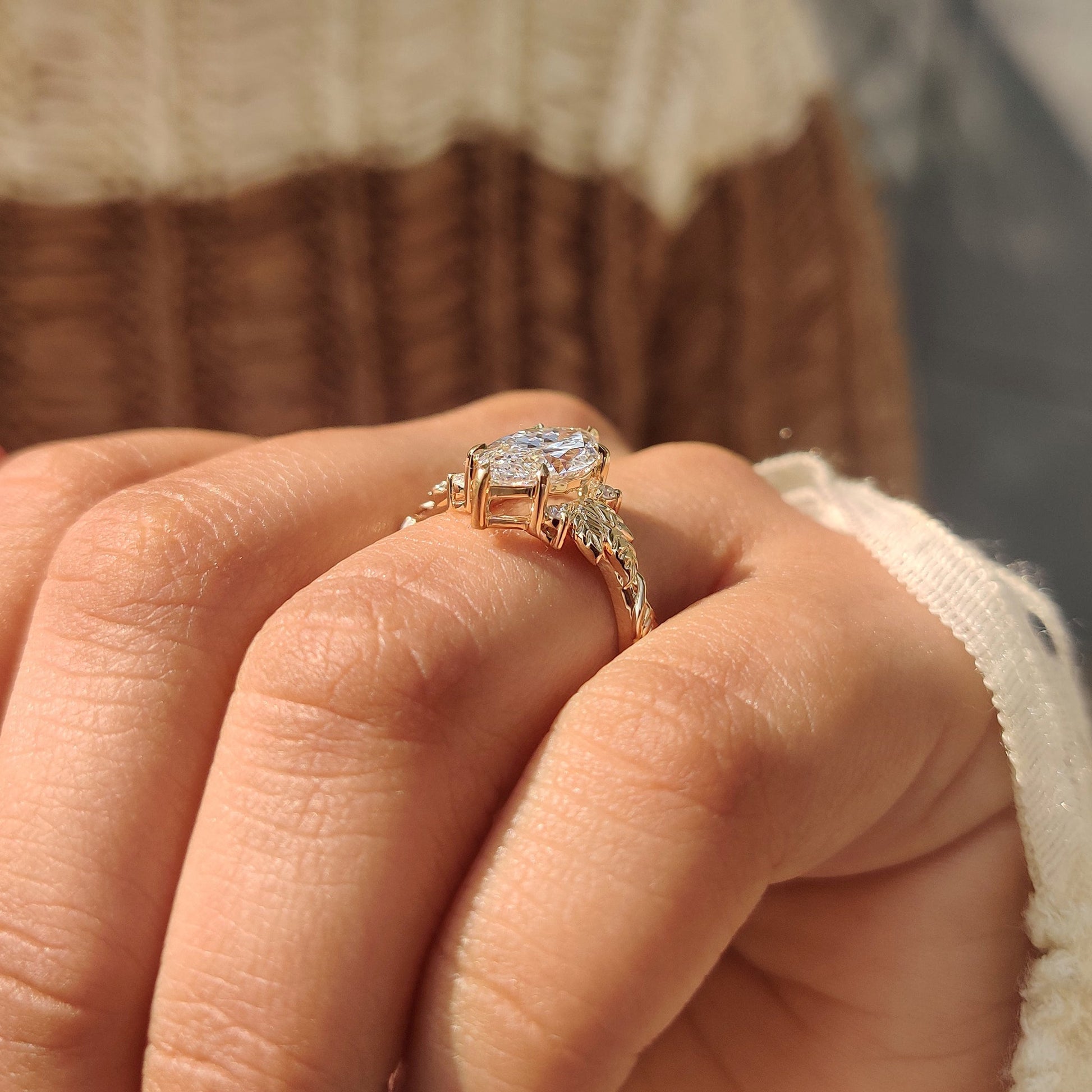 Cushion Hidden Halo Lab Grown Diamond Engagement Ring