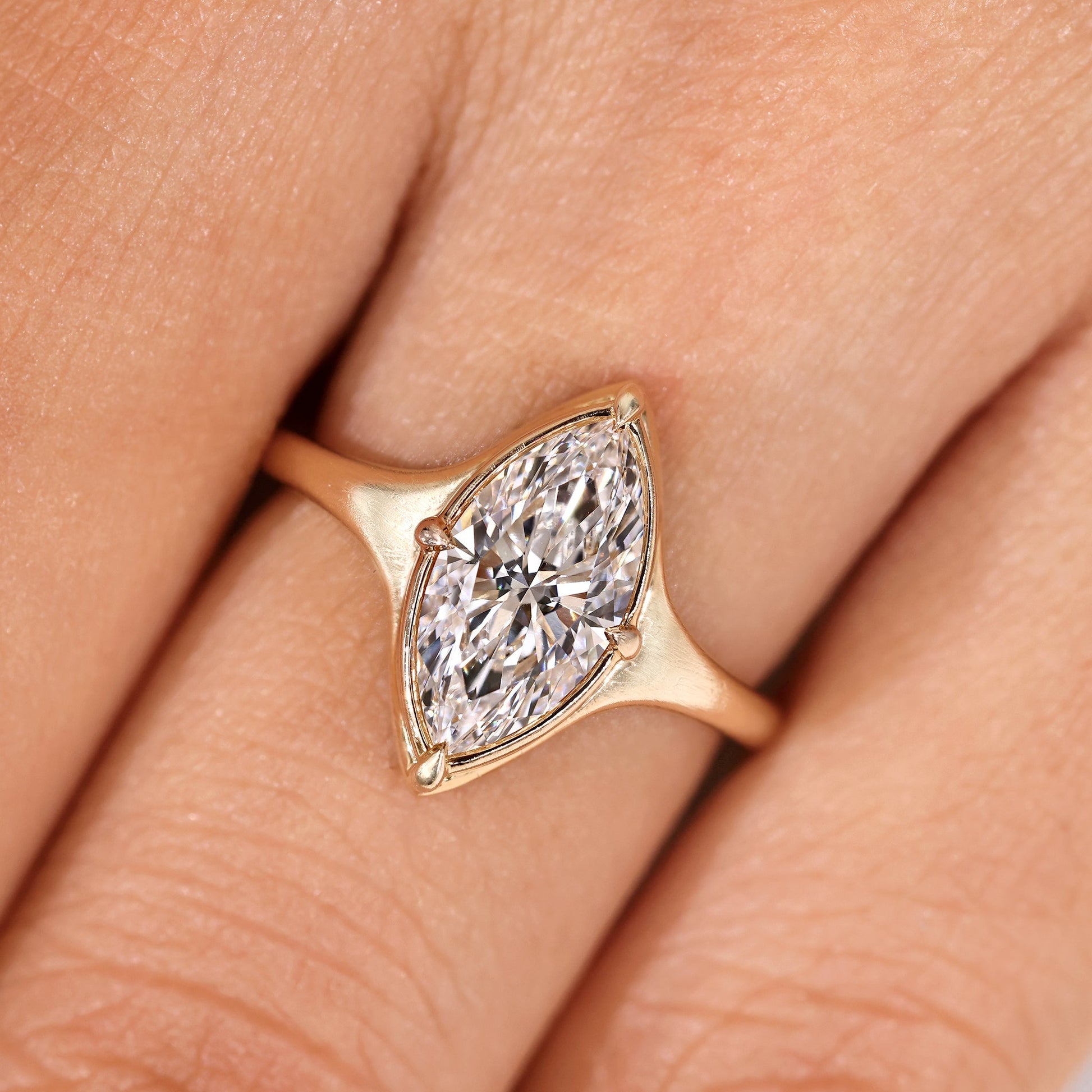 Cushion Hidden Halo Lab Grown Diamond Engagement Ring