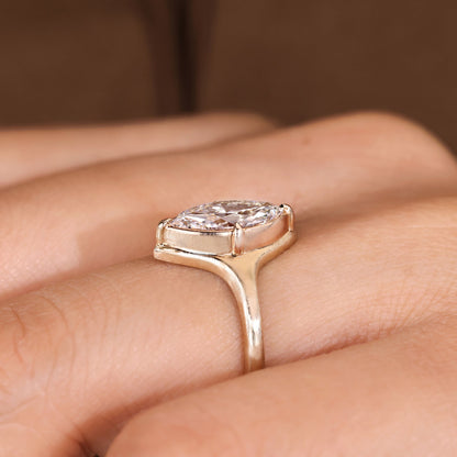 Cushion Hidden Halo Lab Grown Diamond Engagement Ring