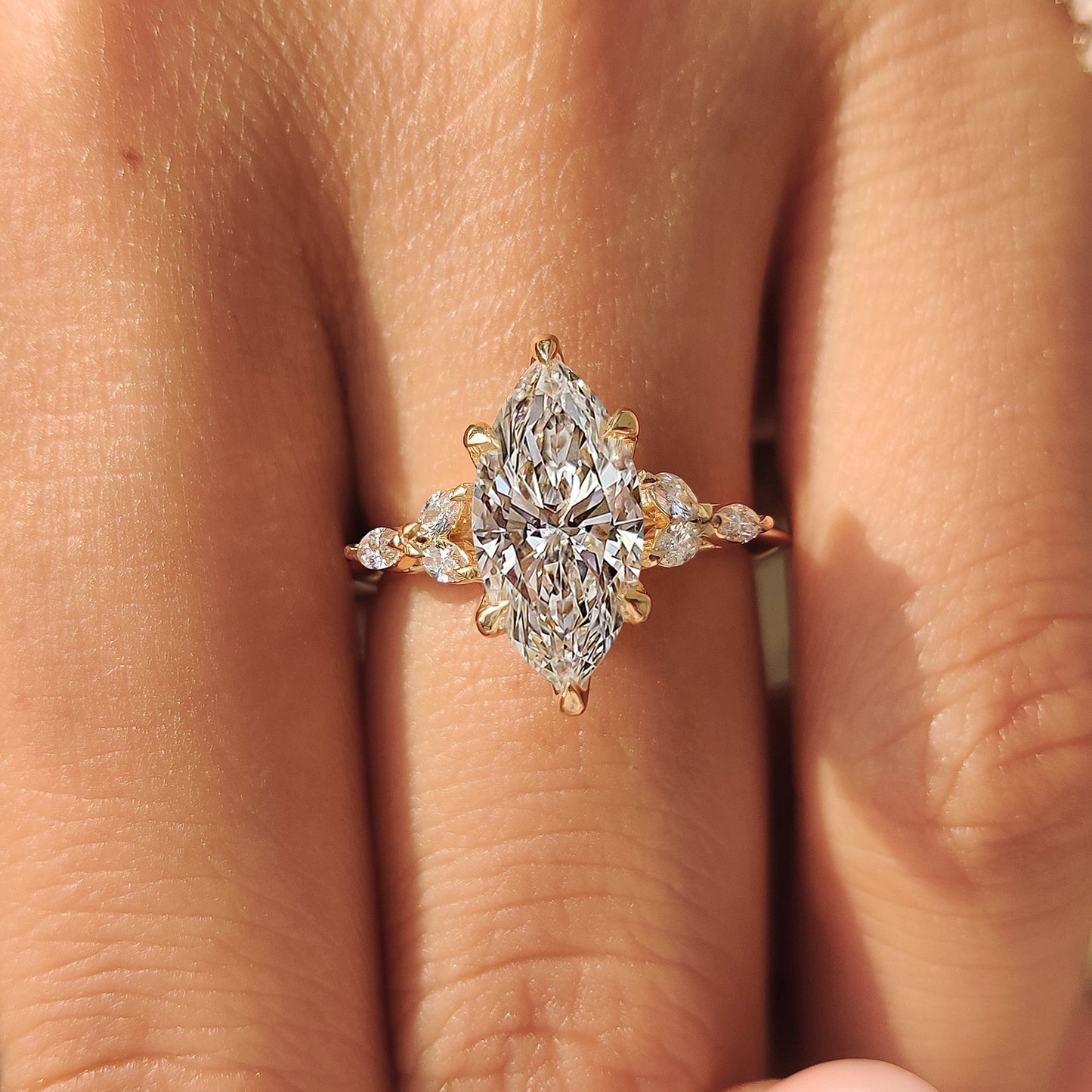Cushion Hidden Halo Lab Grown Diamond Engagement Ring