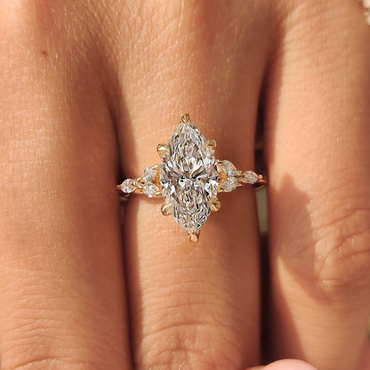 Cushion Hidden Halo Lab Grown Diamond Engagement Ring