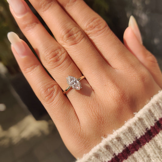 Cushion Hidden Halo Lab Grown Diamond Engagement Ring