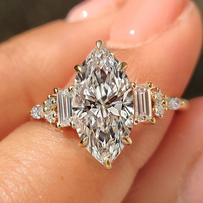 Cushion Hidden Halo Lab Grown Diamond Engagement Ring