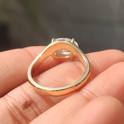 Cushion Hidden Halo Lab Grown Diamond Engagement Ring