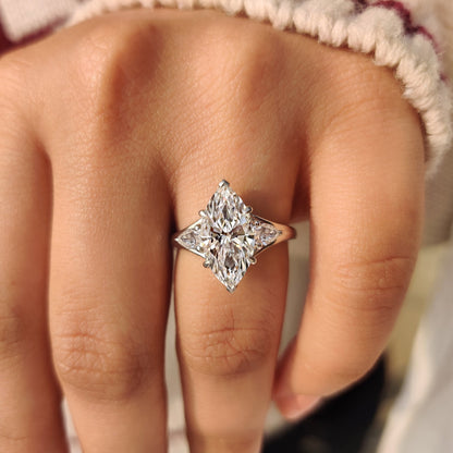 Cushion Hidden Halo Lab Grown Diamond Engagement Ring