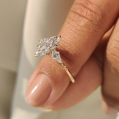 Cushion Hidden Halo Lab Grown Diamond Engagement Ring