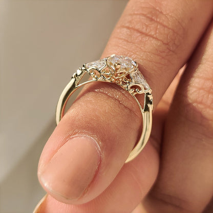 Cushion Hidden Halo Lab Grown Diamond Engagement Ring