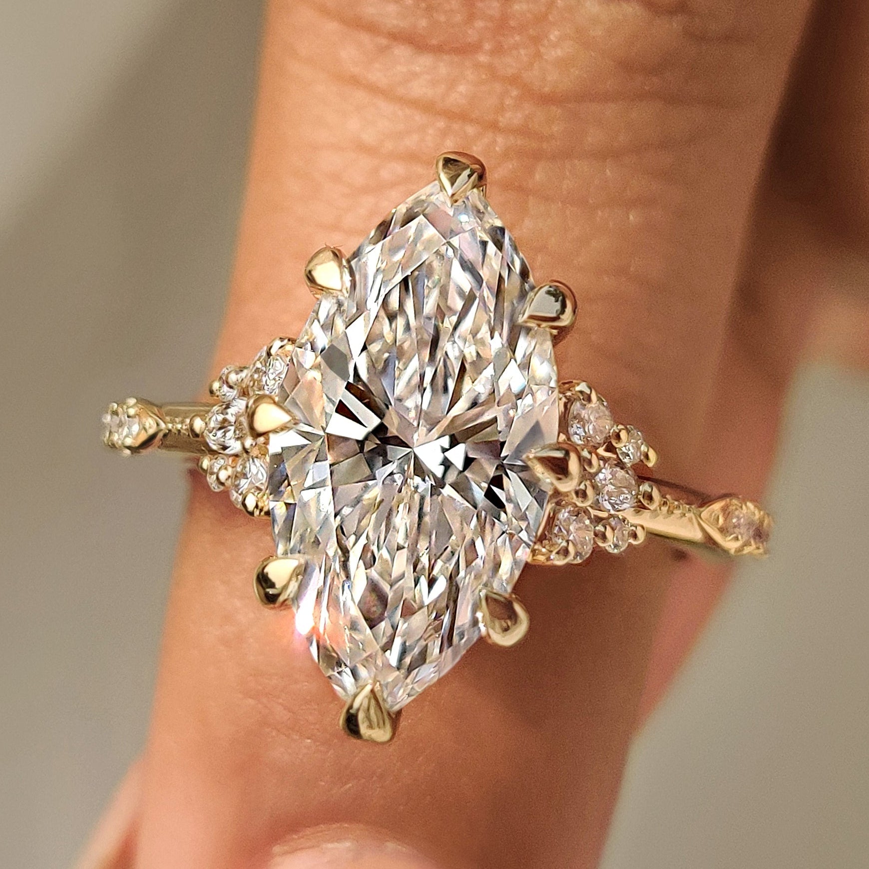 Cushion Hidden Halo Lab Grown Diamond Engagement Ring