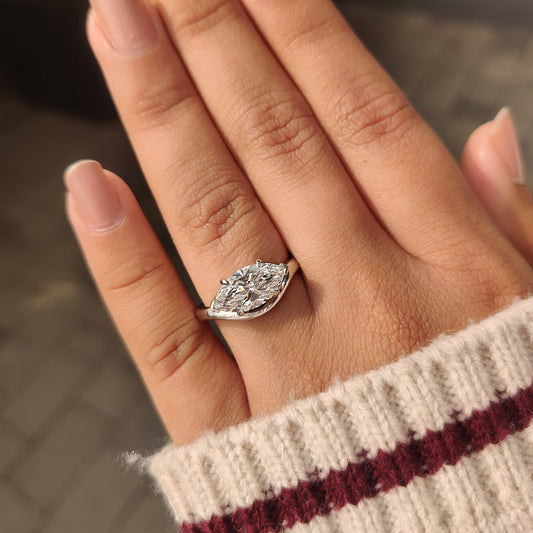 Cushion Hidden Halo Lab Grown Diamond Engagement Ring