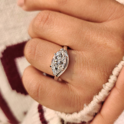 Cushion Hidden Halo Lab Grown Diamond Engagement Ring