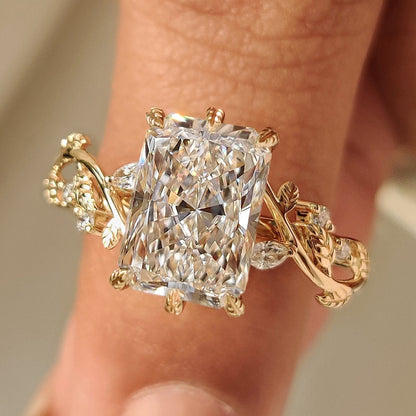 Cushion Hidden Halo Lab Grown Diamond Engagement Ring