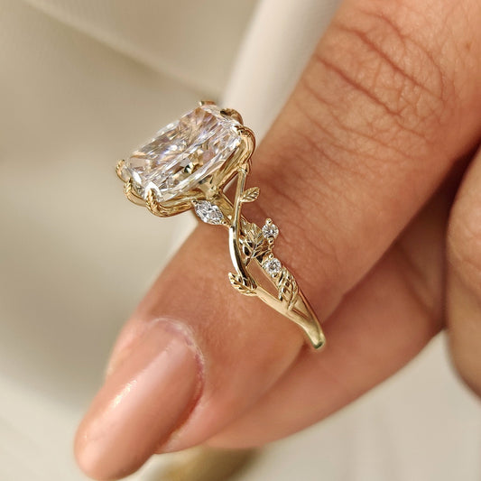 Cushion Hidden Halo Lab Grown Diamond Engagement Ring