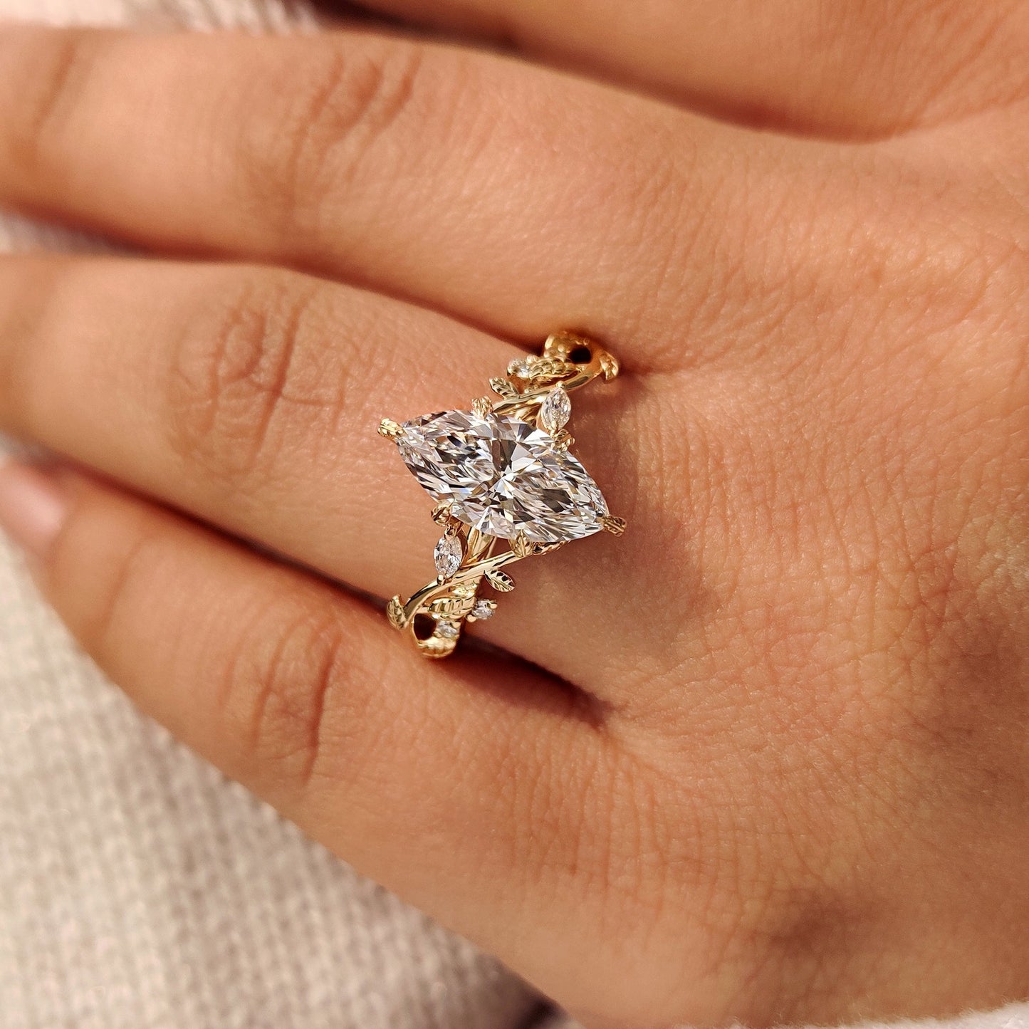 Cushion Hidden Halo Lab Grown Diamond Engagement Ring