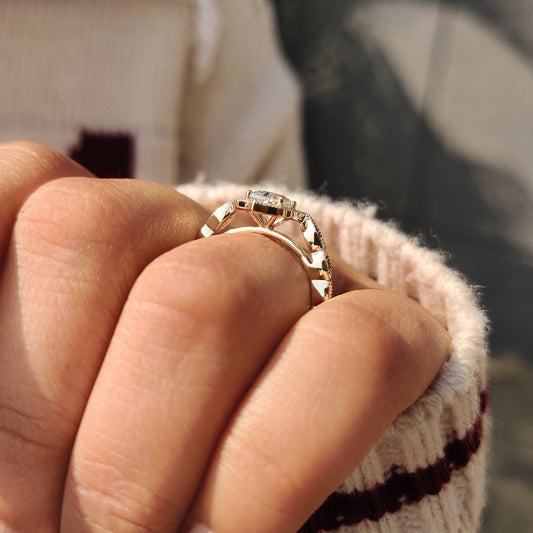 Cushion Hidden Halo Lab Grown Diamond Engagement Ring