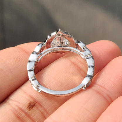 Cushion Hidden Halo Lab Grown Diamond Engagement Ring
