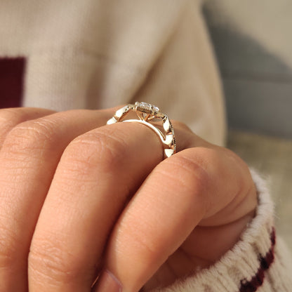 Cushion Hidden Halo Lab Grown Diamond Engagement Ring