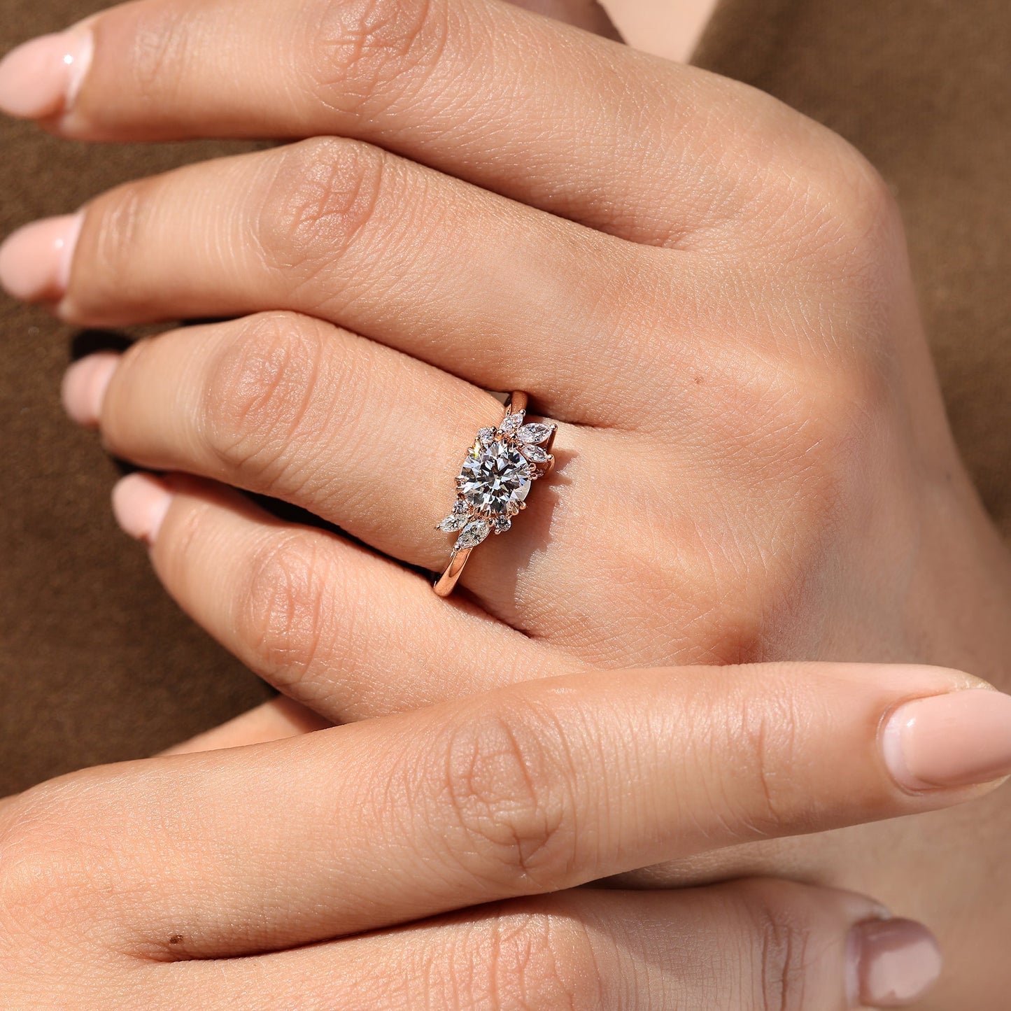 Cushion Hidden Halo Lab Grown Diamond Engagement Ring