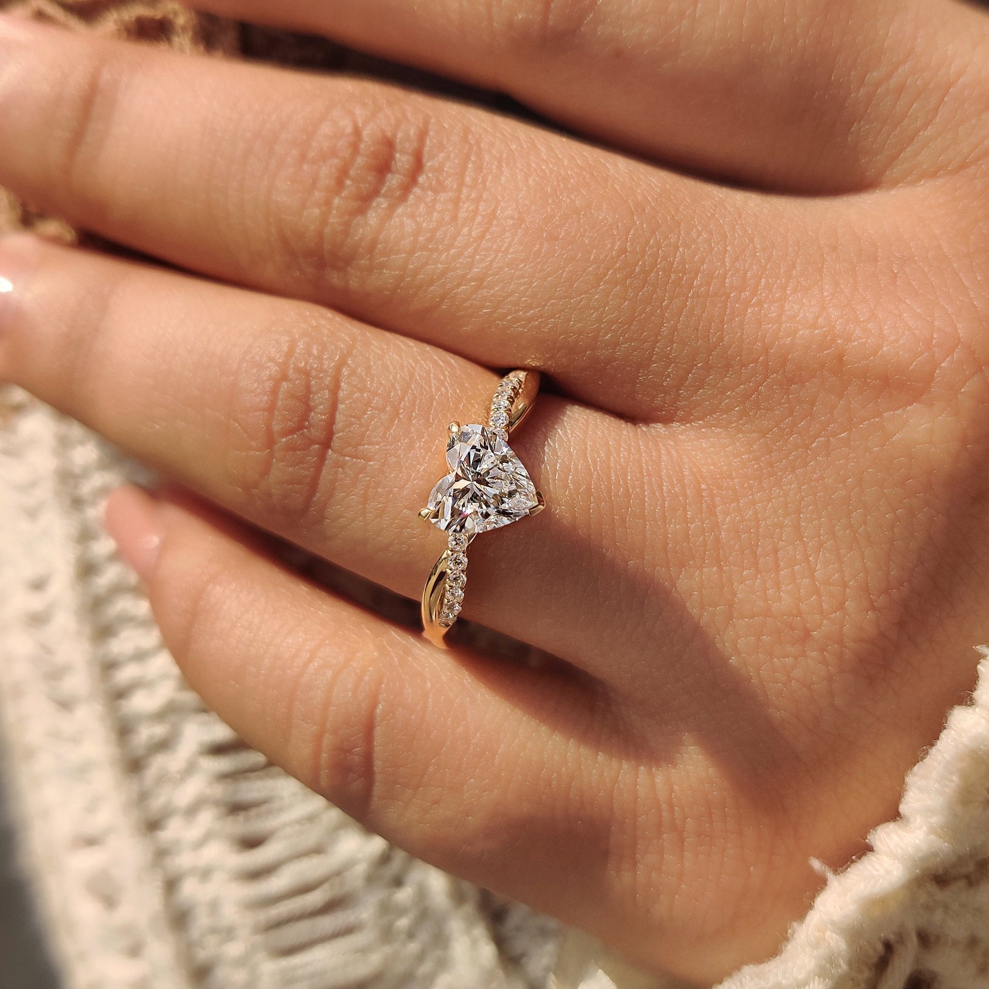 Cushion Hidden Halo Lab Grown Diamond Engagement Ring