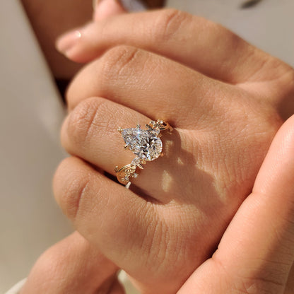 Cushion Hidden Halo Lab Grown Diamond Engagement Ring