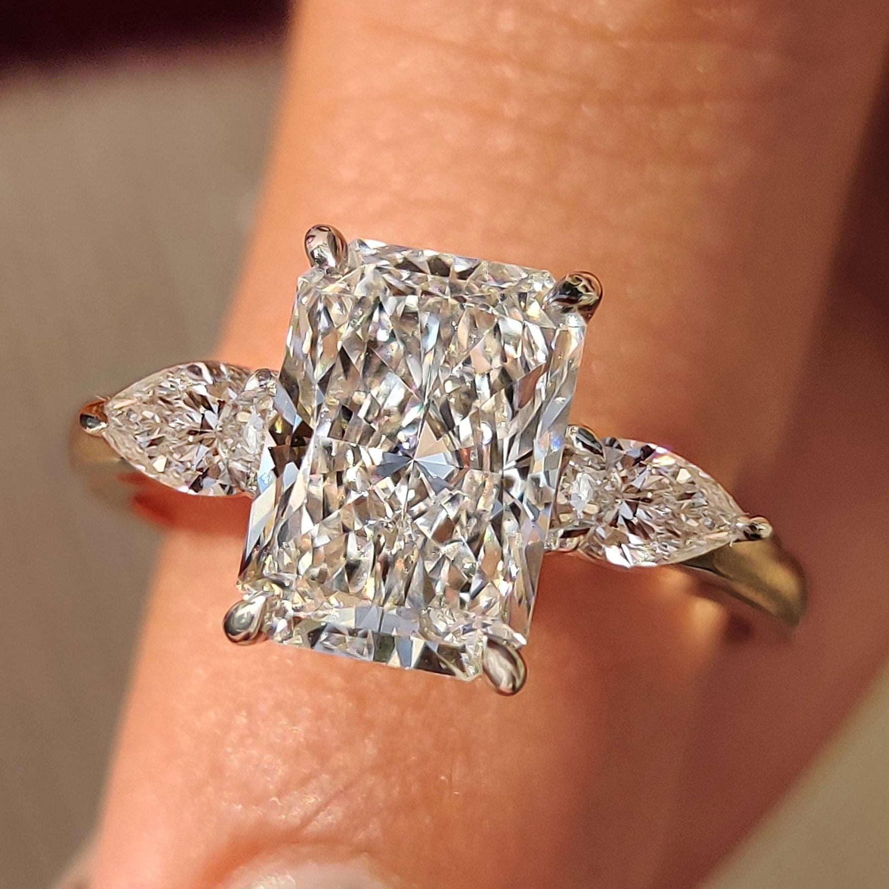Cushion Hidden Halo Lab Grown Diamond Engagement Ring