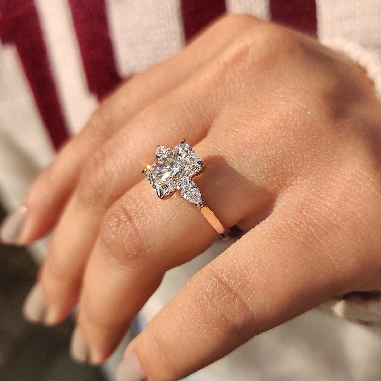 Cushion Hidden Halo Lab Grown Diamond Engagement Ring