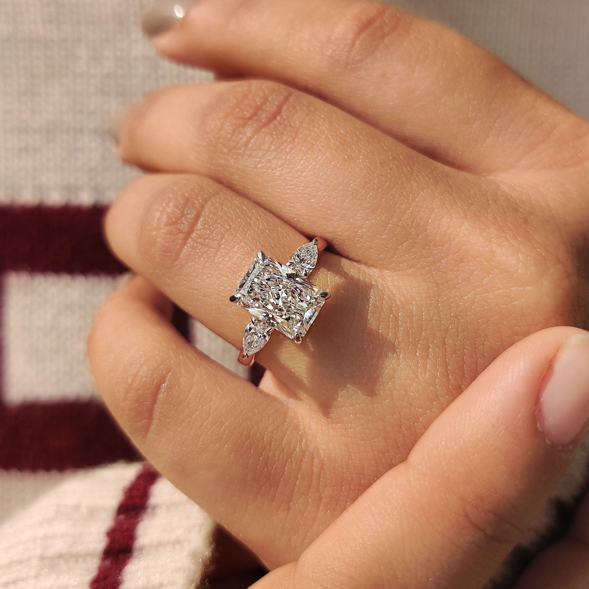 Cushion Hidden Halo Lab Grown Diamond Engagement Ring