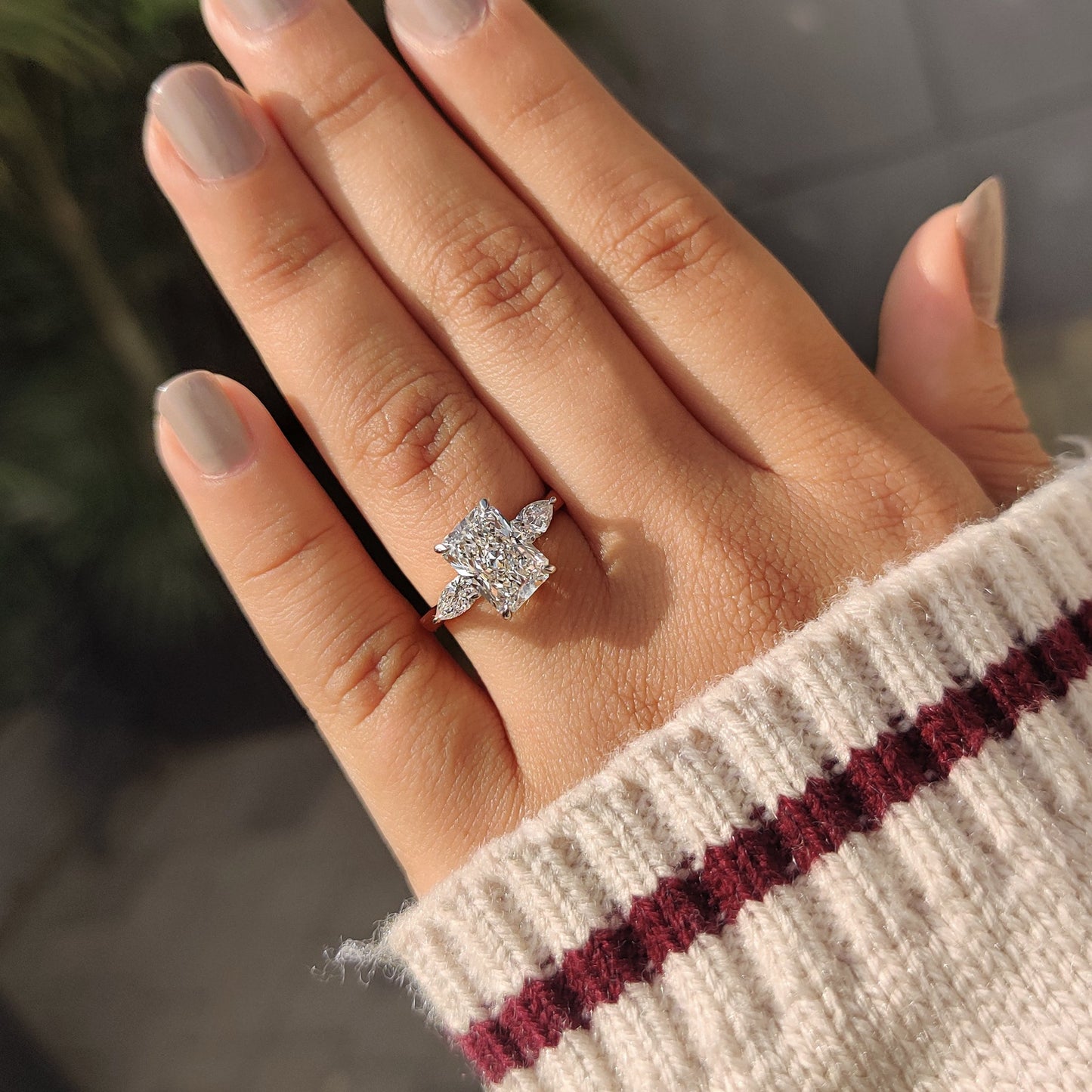 Cushion Hidden Halo Lab Grown Diamond Engagement Ring