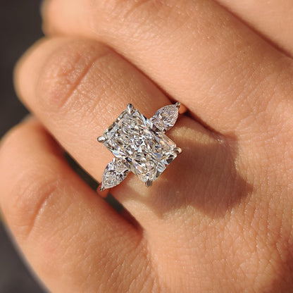 Cushion Hidden Halo Lab Grown Diamond Engagement Ring