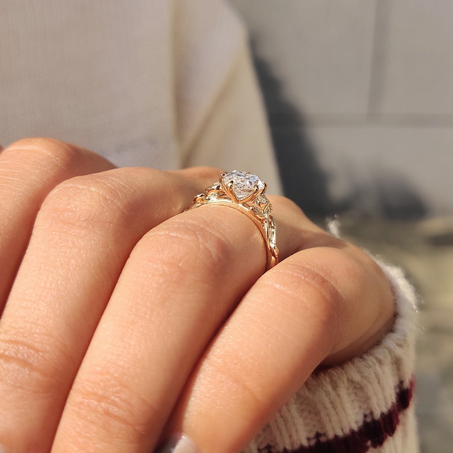 Cushion Hidden Halo Lab Grown Diamond Engagement Ring