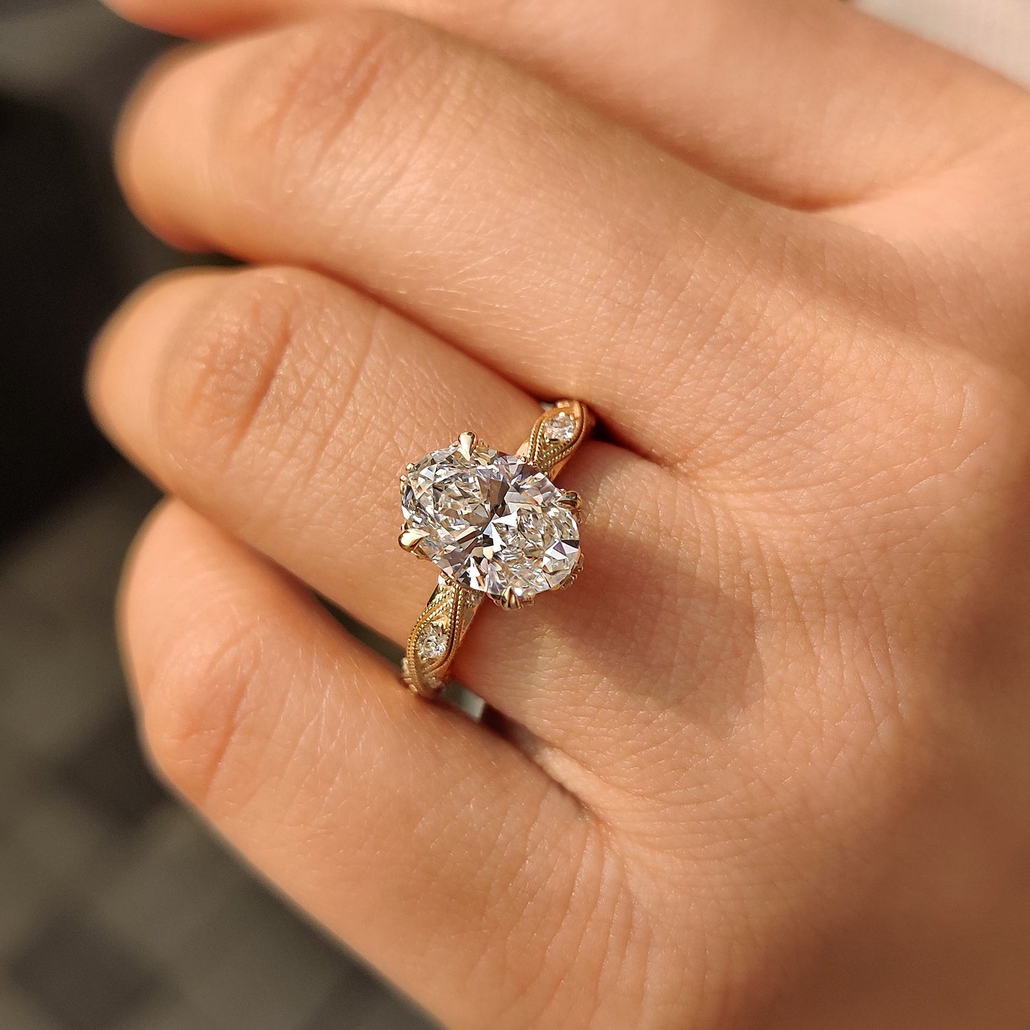 Cushion Hidden Halo Lab Grown Diamond Engagement Ring