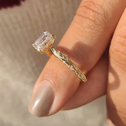 Cushion Hidden Halo Lab Grown Diamond Engagement Ring