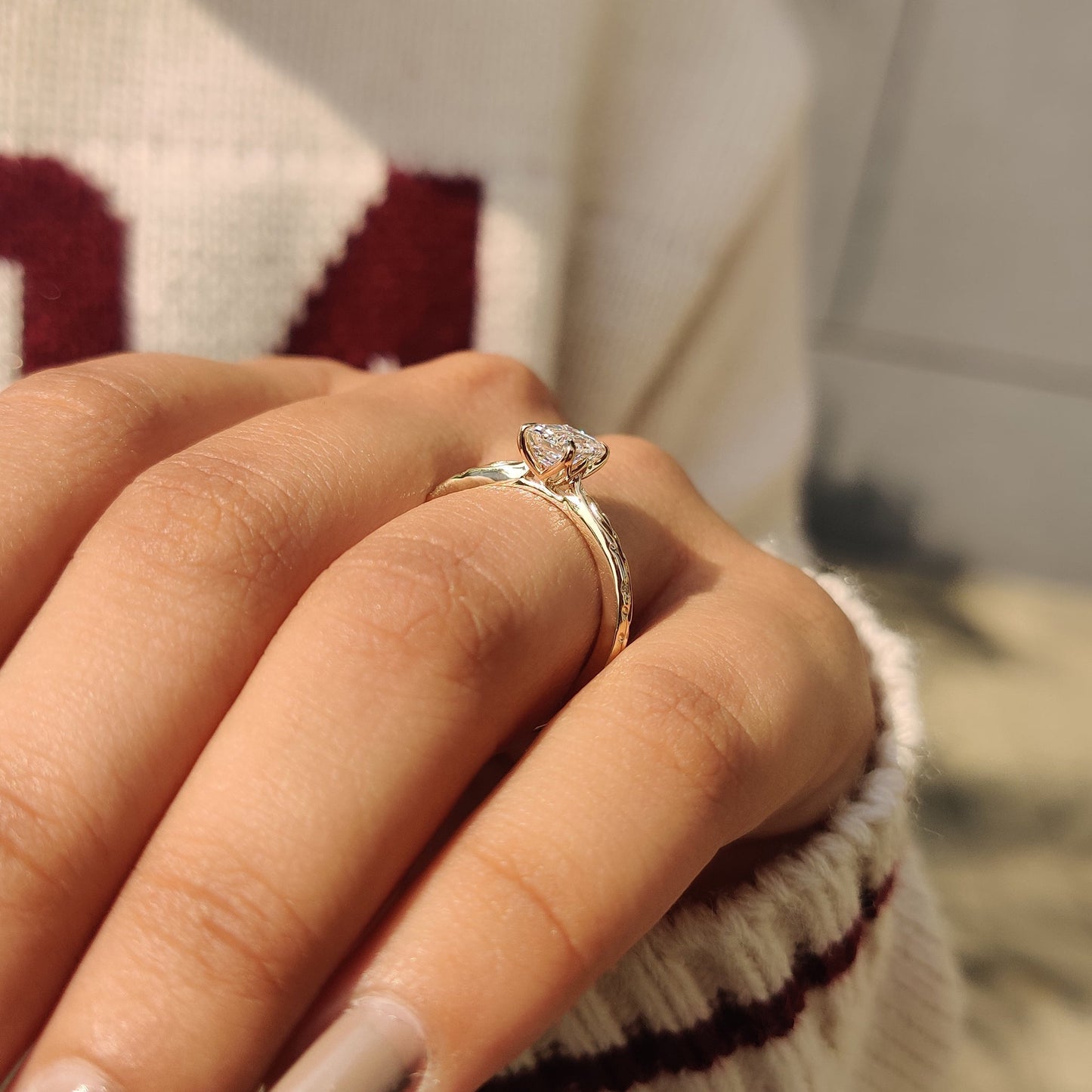 Cushion Hidden Halo Lab Grown Diamond Engagement Ring