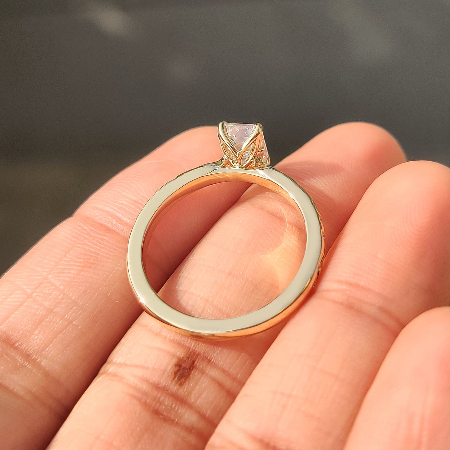 Cushion Hidden Halo Lab Grown Diamond Engagement Ring