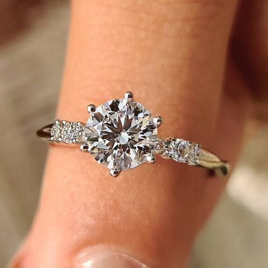 Cushion Hidden Halo Lab Grown Diamond Engagement Ring