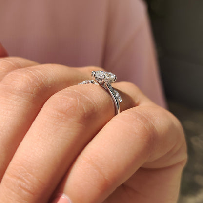 Cushion Hidden Halo Lab Grown Diamond Engagement Ring