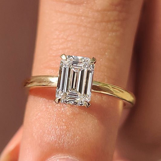 Cushion Hidden Halo Lab Grown Diamond Engagement Ring