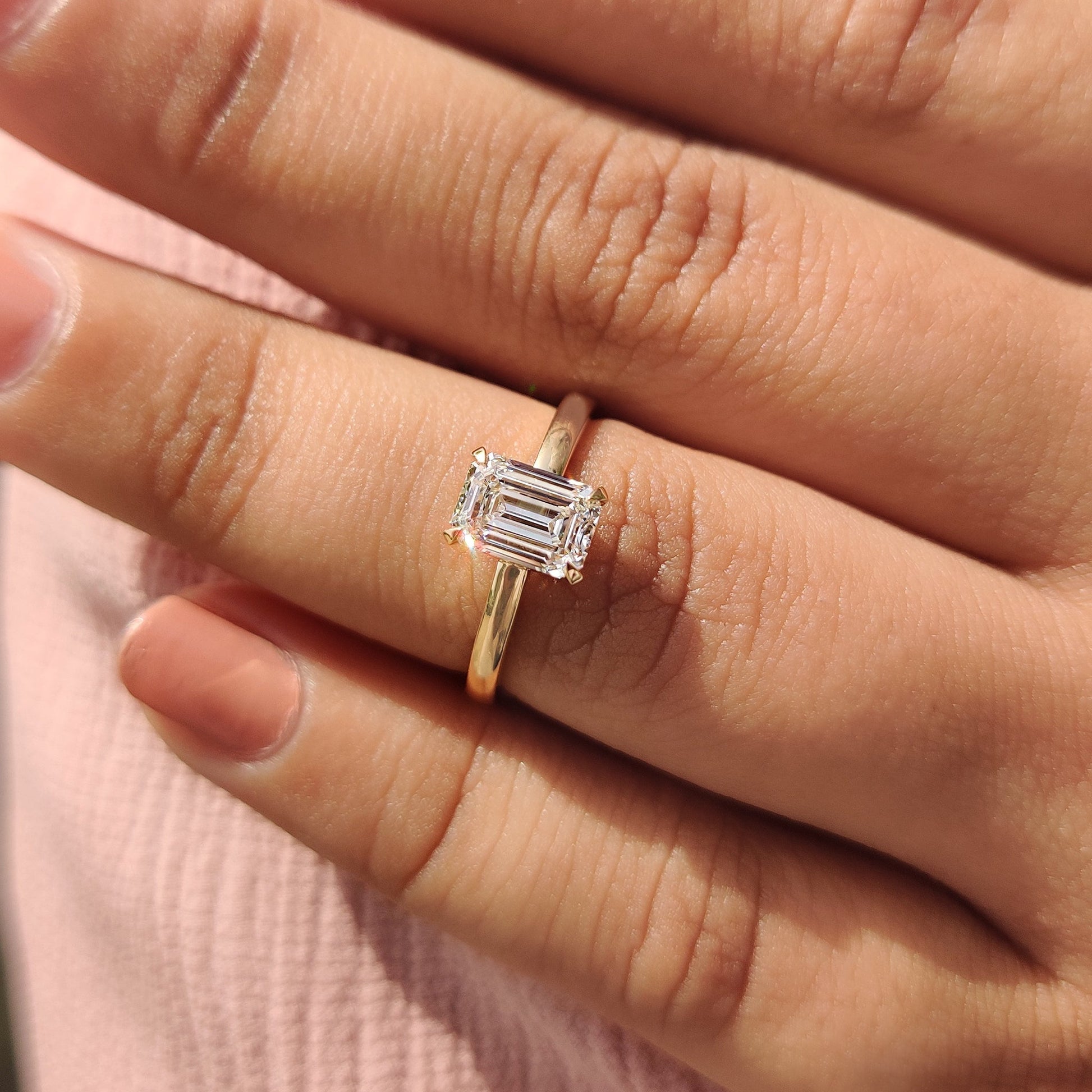 Cushion Hidden Halo Lab Grown Diamond Engagement Ring