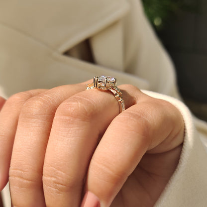 Cushion Hidden Halo Lab Grown Diamond Engagement Ring