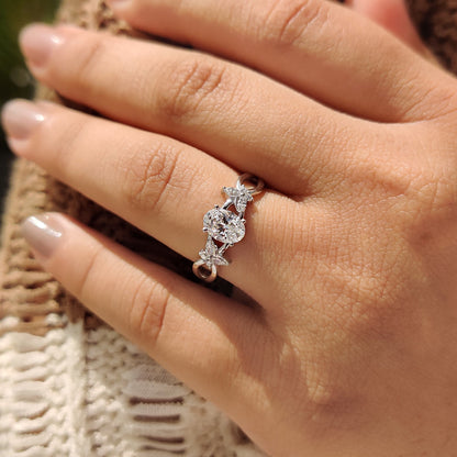 Cushion Hidden Halo Lab Grown Diamond Engagement Ring