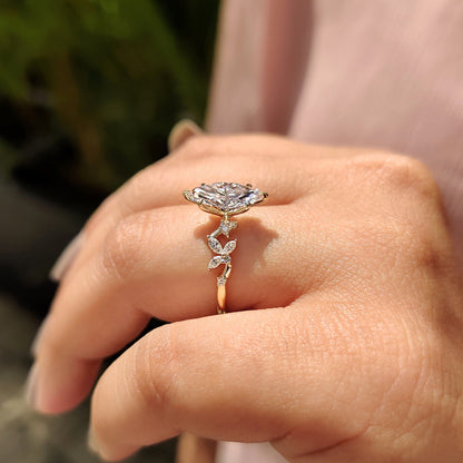 Cushion Hidden Halo Lab Grown Diamond Engagement Ring