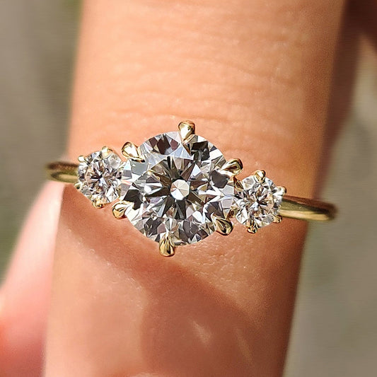 Cushion Hidden Halo Lab Grown Diamond Engagement Ring
