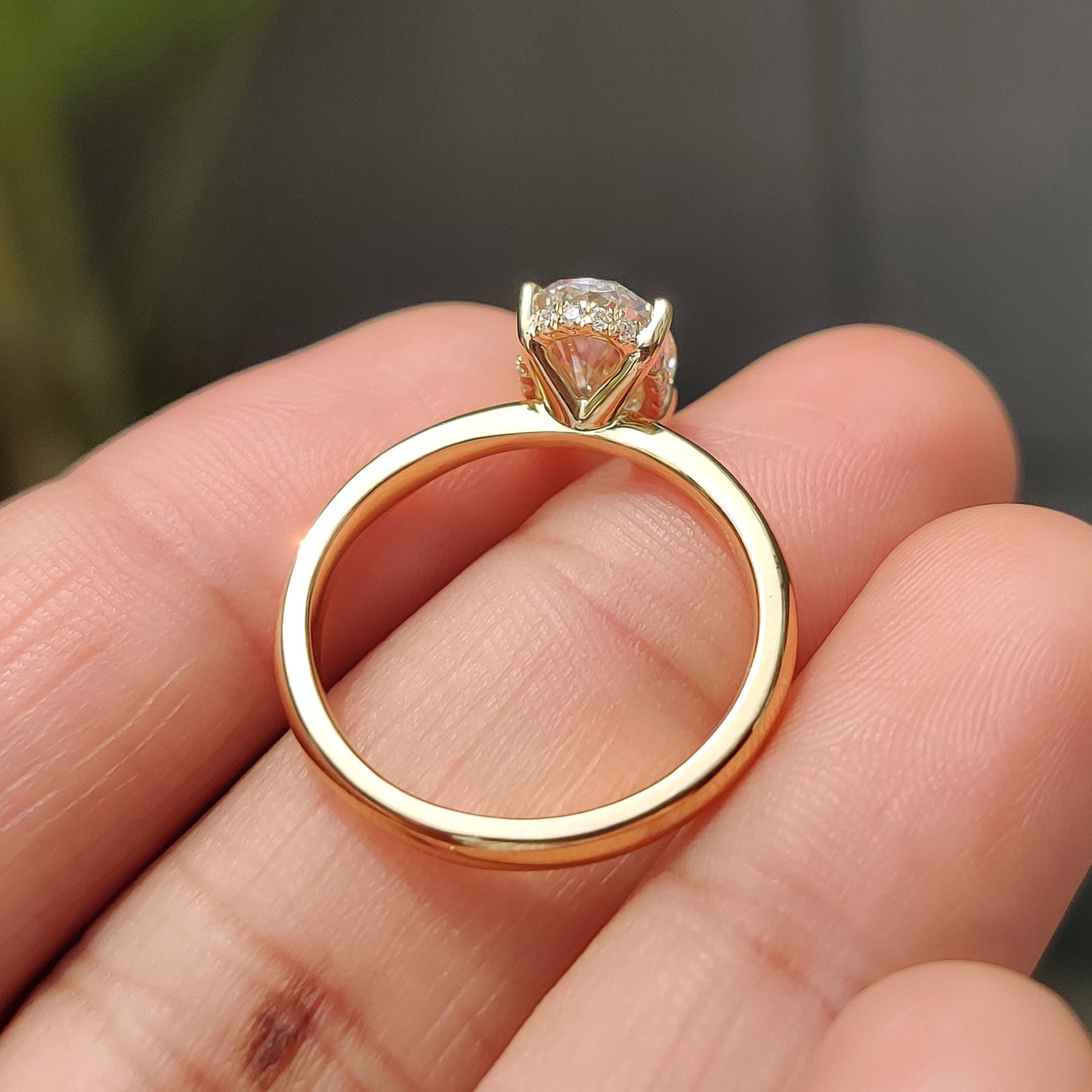 Cushion Hidden Halo Lab Grown Diamond Engagement Ring