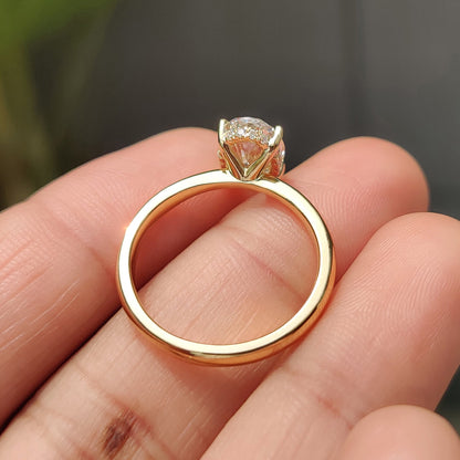 Cushion Hidden Halo Lab Grown Diamond Engagement Ring