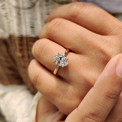 Cushion Hidden Halo Lab Grown Diamond Engagement Ring