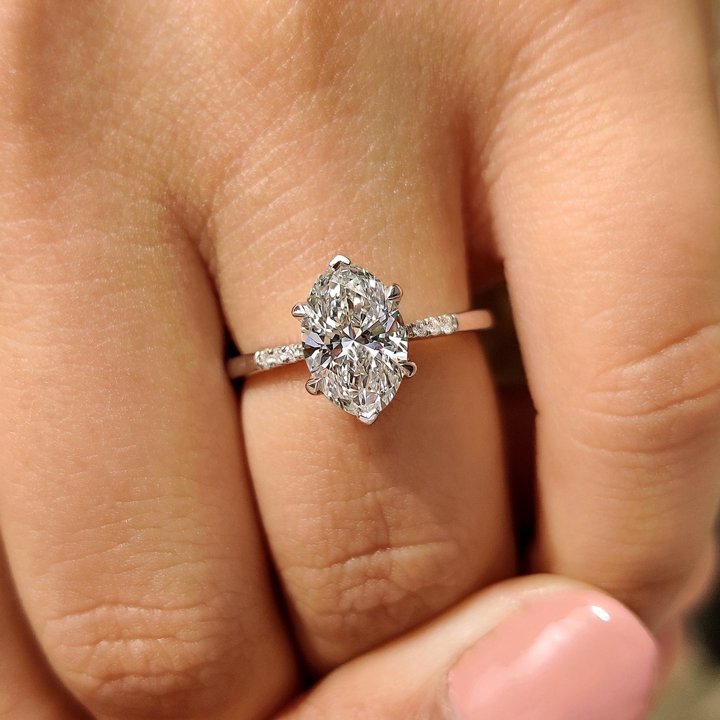 Cushion Hidden Halo Lab Grown Diamond Engagement Ring