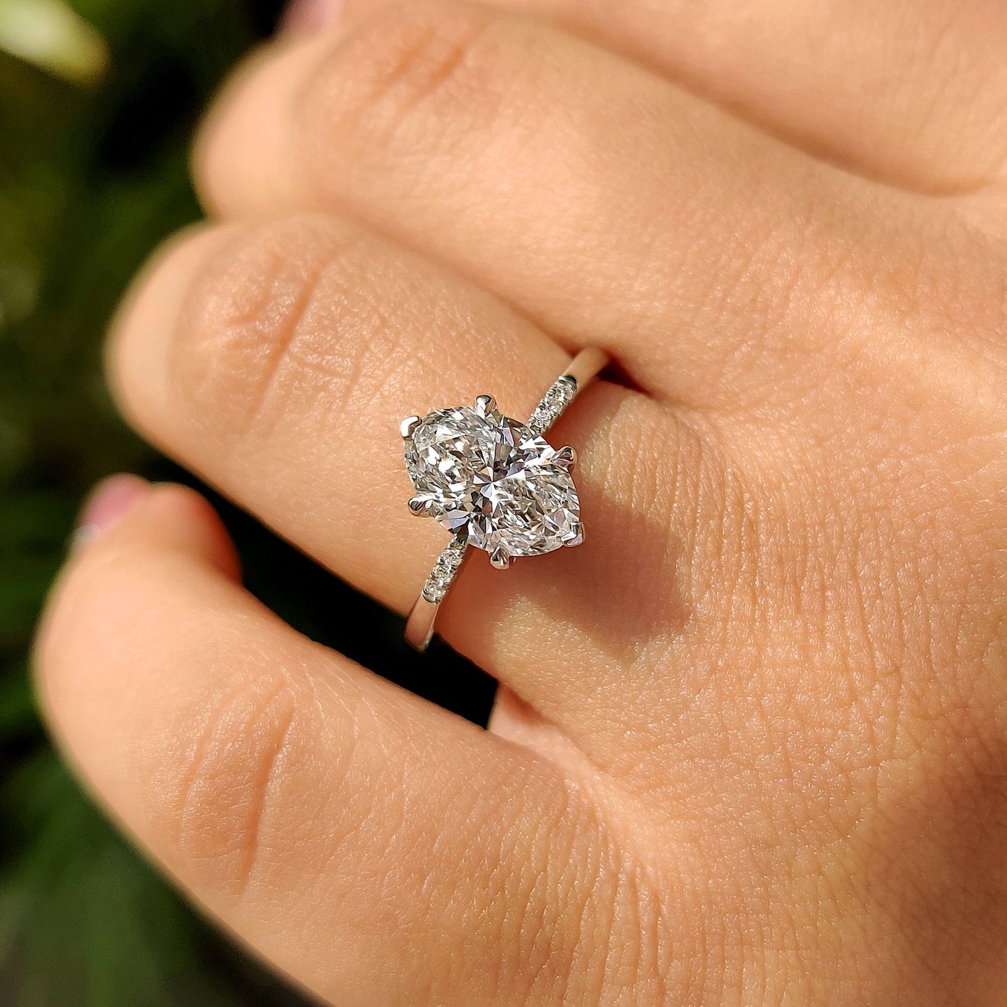 Cushion Hidden Halo Lab Grown Diamond Engagement Ring