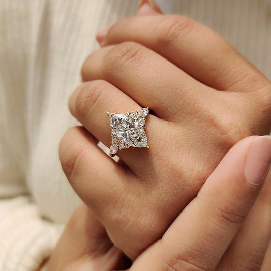 Cushion Hidden Halo Lab Grown Diamond Engagement Ring