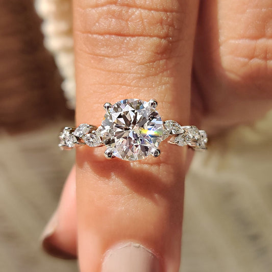 Cushion Hidden Halo Lab Grown Diamond Engagement Ring