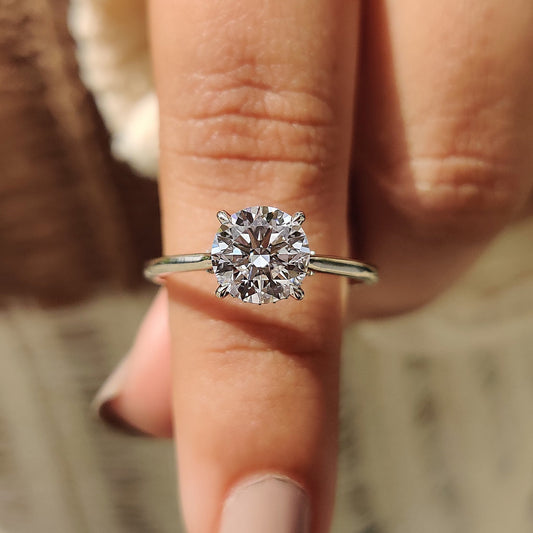 Cushion Hidden Halo Lab Grown Diamond Engagement Ring